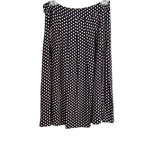Talbots A-Line Wide Pleated Black White & Pink Geometric Print Skirt Size 4 - Picture 2 of 10